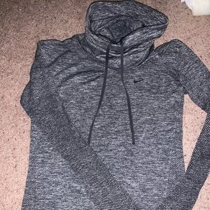 Cowl neck Nike Dri-fit gray light workout top